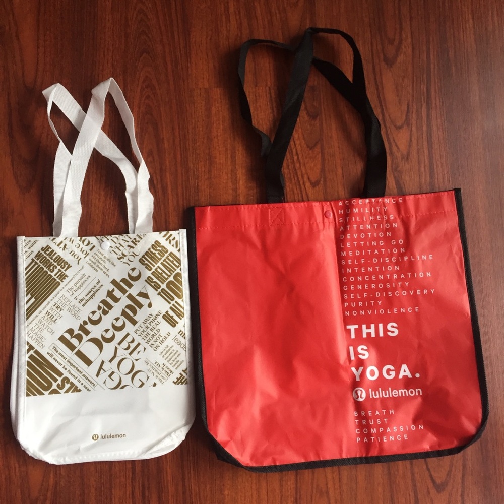LULULEMON 2 Red and White paper bags